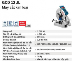 Máy cắt sắt lưỡi hợp kim Bosch GCD 12 JL