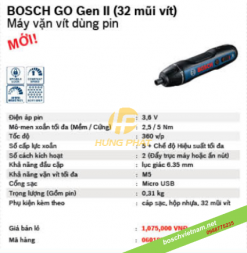 Máy vặn vít Bosch Go Gen 2 ( 32 mũi vít)