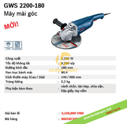 Máy mài góc GWS 2200-180
