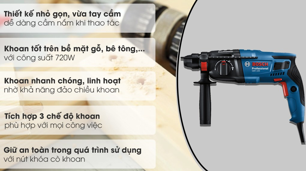 Đối Tác Tin Cậy Cho Công Việc Khoan: GBH 220 Professional